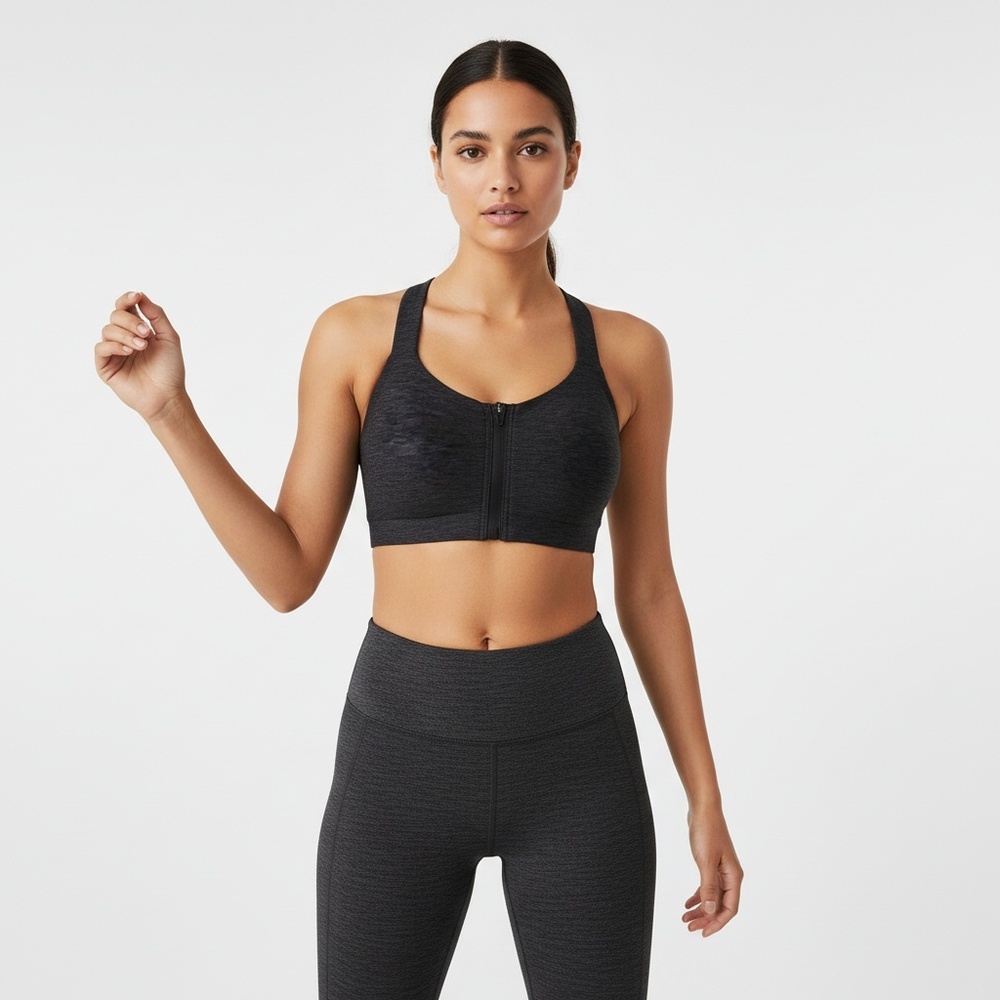 NWT VICTORIA'S SECRET Sports Bra 32DD Dark Grey Adjustable Straps Activewear